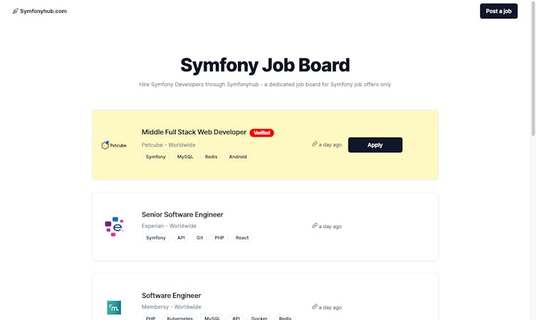 Symfony Job Board