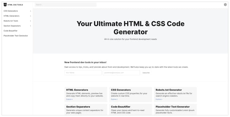 HTML & CSS Tools
