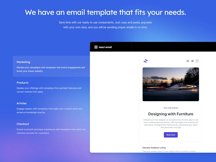 React email template