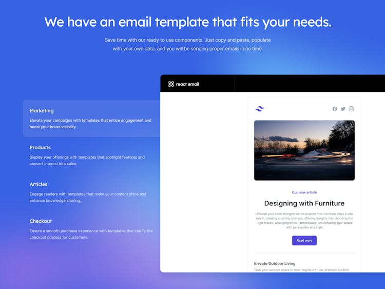 React email template Design your emails in minutes React email template Design your emails in minutes