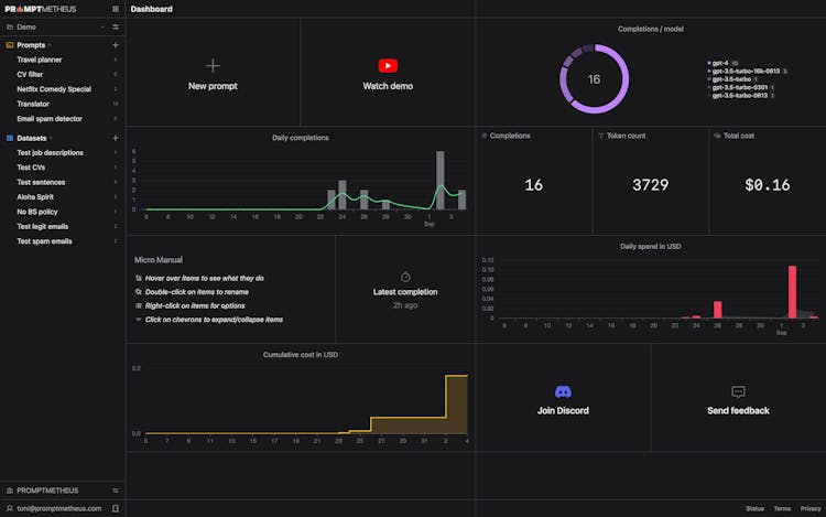 Promptmetheus - Prompt IDE – The VS Code for Prompt Engineering