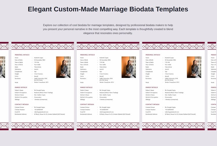 Biodata for Marriage