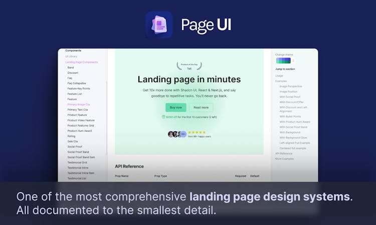 Page UI - React/Next.js components to make a pretty landing page that ...