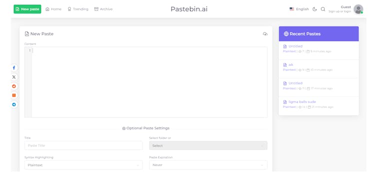 Pastebin.ai - #1 Paste Tool since 2019