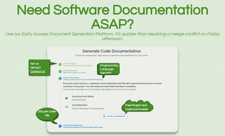 SAFA.ai: Automated Software Documentation