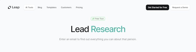 Lead Research Tool by Leap AI