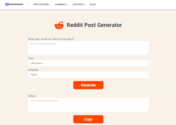 Reddit Post Generator | EasyComment