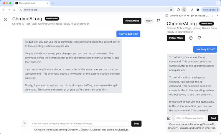 ChromeAI Gemini Chatbot