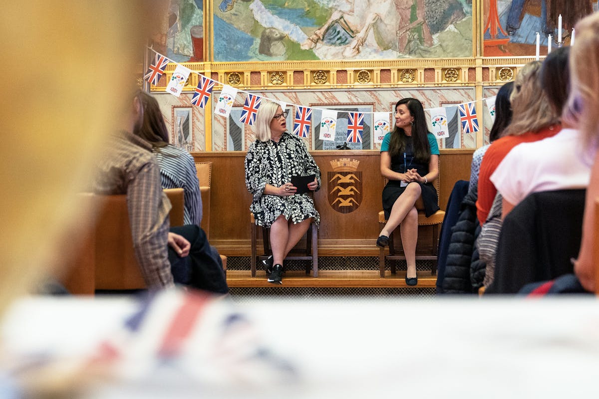 The seminar How to Co-produce with the UK and British reception at the 2023 edition of New Nordic Films at Haugesund City Hall. Photo: Grethe Nygaard.