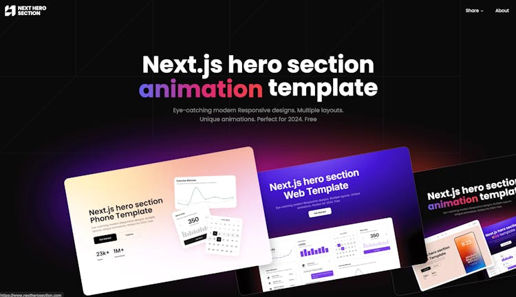 Next JS hero section template