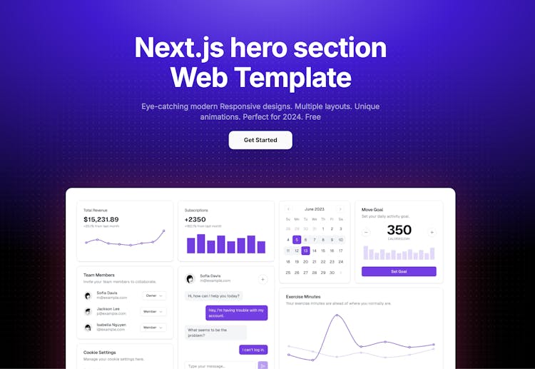 Next JS hero section template