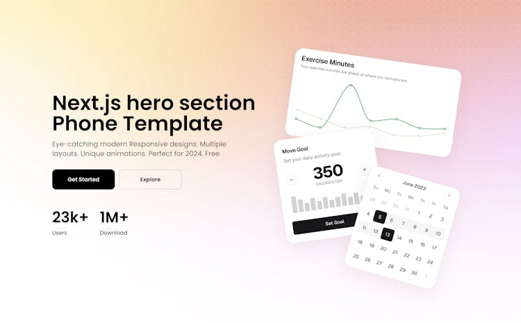 Next JS hero section template