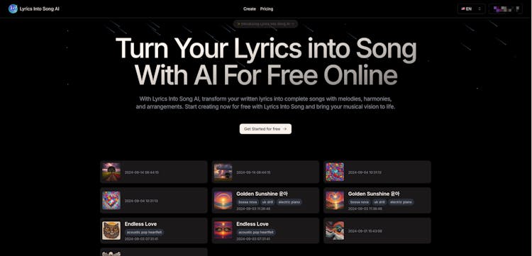 Lyrics Into Song AI