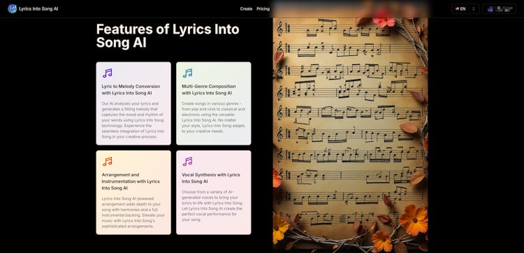 Lyrics Into Song AI