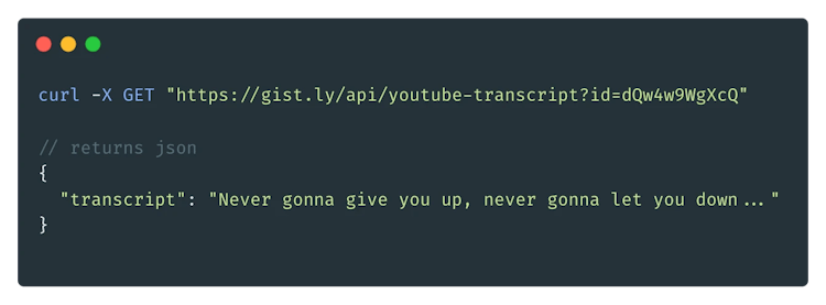 Youtube Transcript API