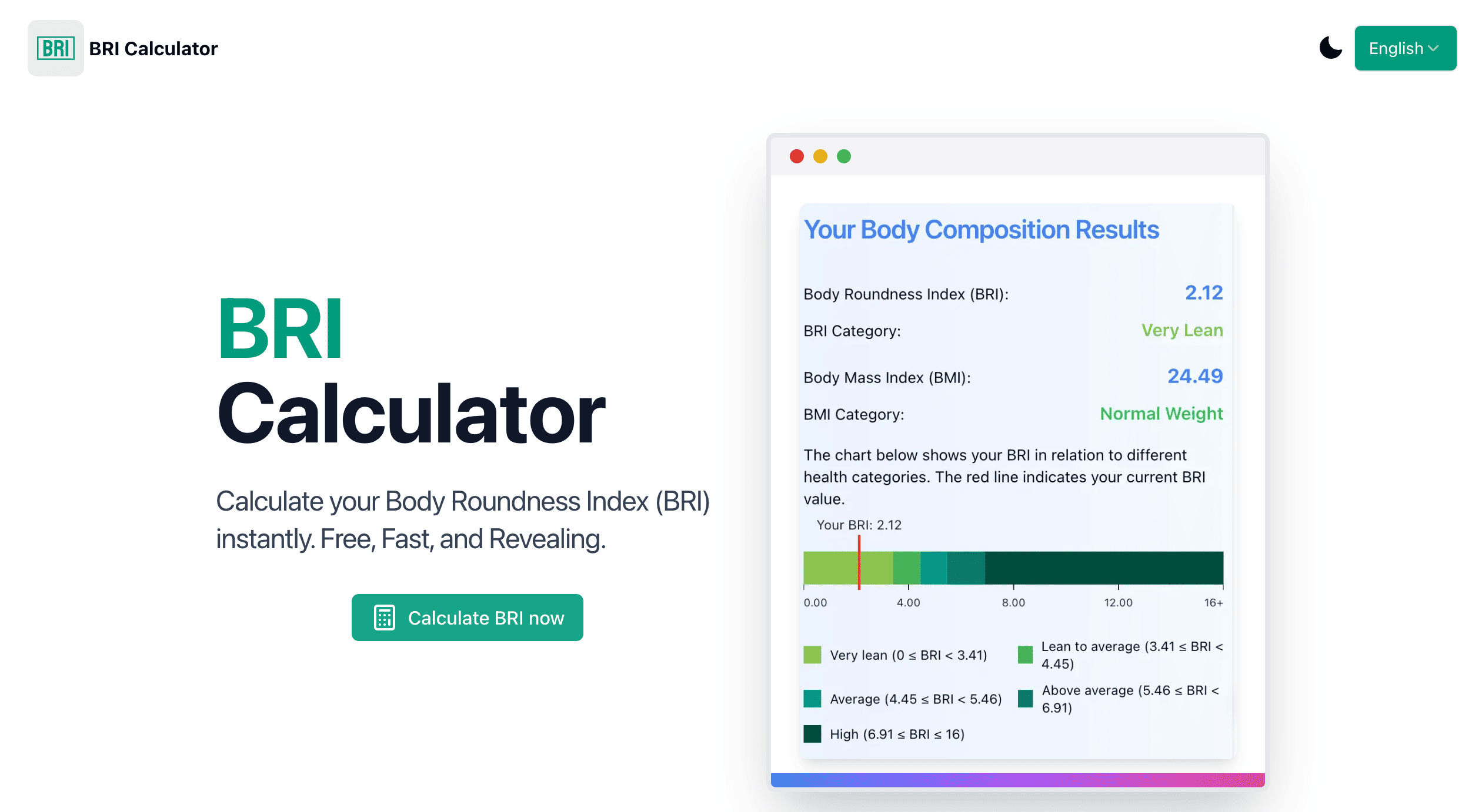 BRI Calculator - Free Body Roundness Index (BRI) Calculator: Assess ...