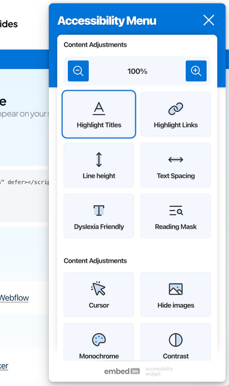 Accessibility by Embed.im