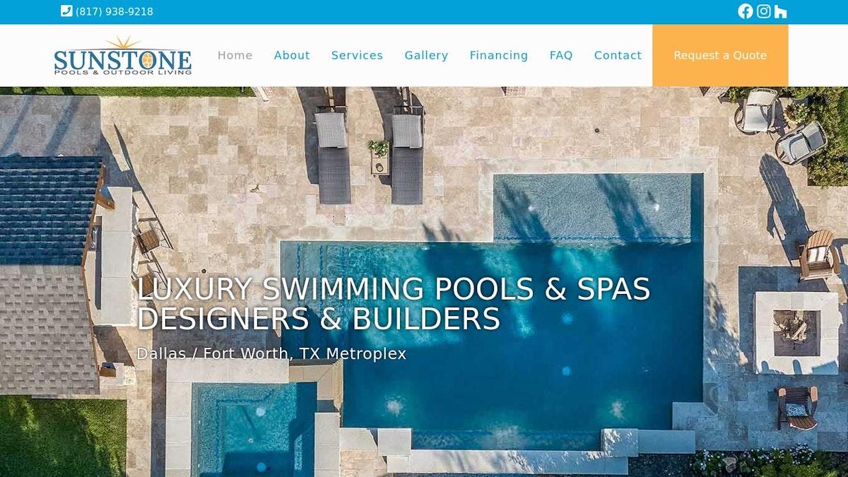 official website image of the pool company Sunstone Pools