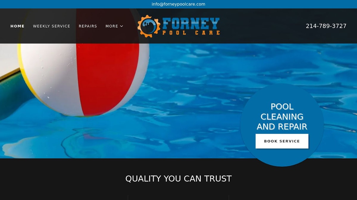 official website image of the pool company Forney Pool Care