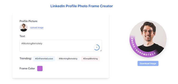 LinkedIn Profile Pic Frame Generator