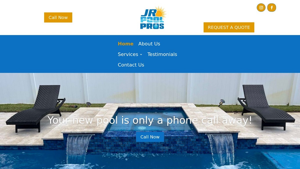 official website image of the pool company JR Pool Pros