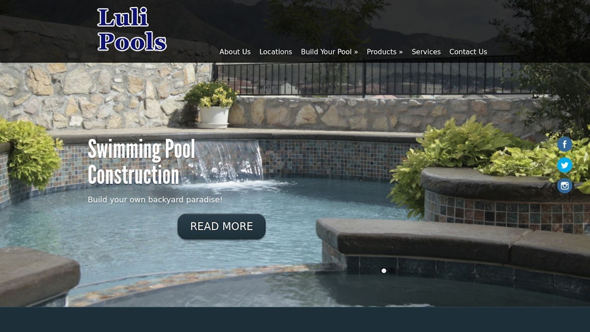 official website image of the pool company Luli Pools
