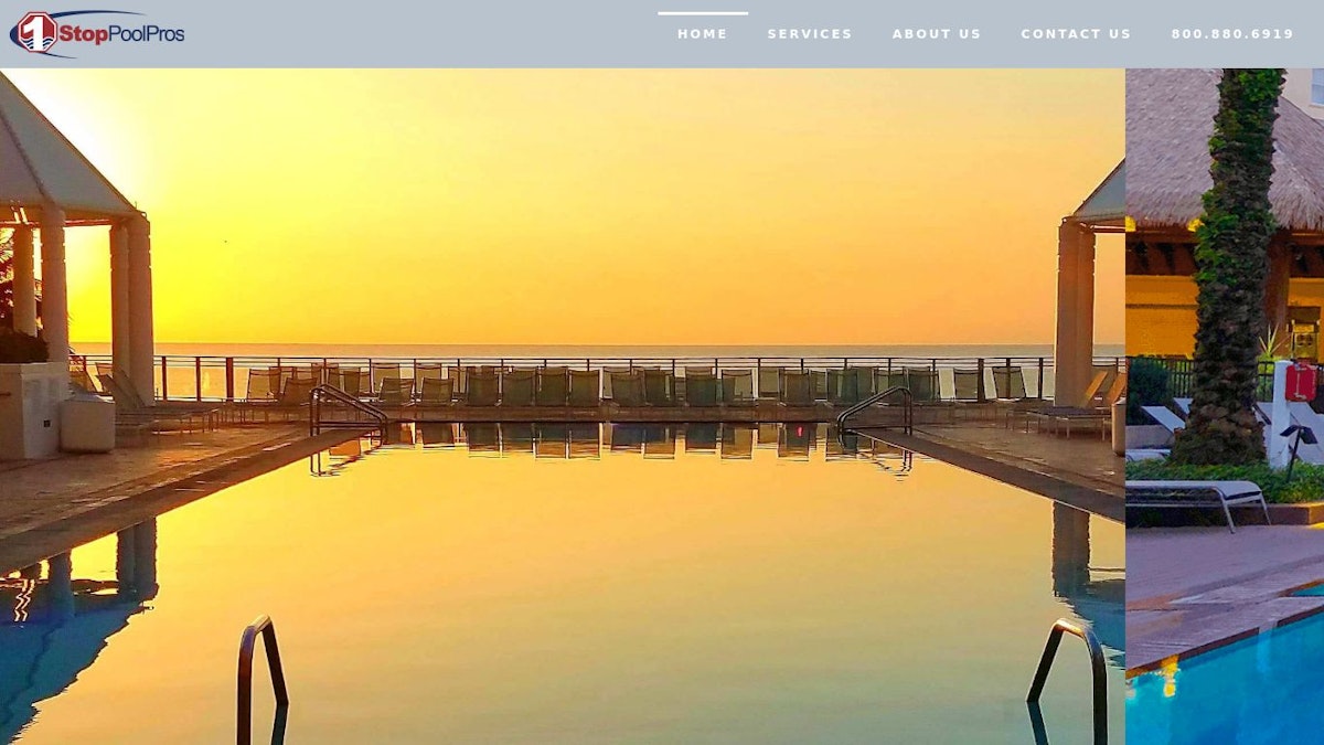 official website image of the pool company One Stop Pool Pros