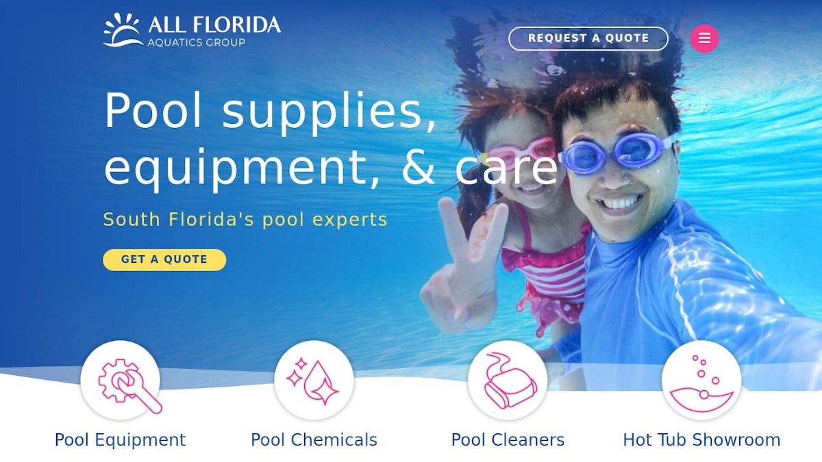 official website image of the pool company All Florida