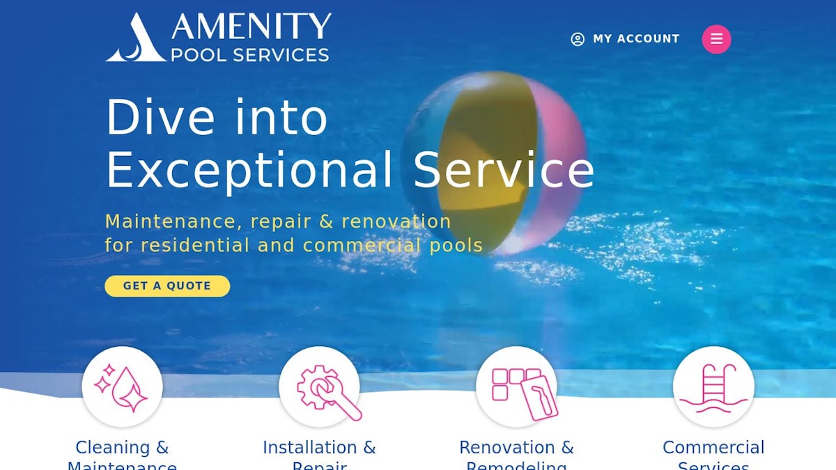 official website image of the pool company Amenity Pool Services