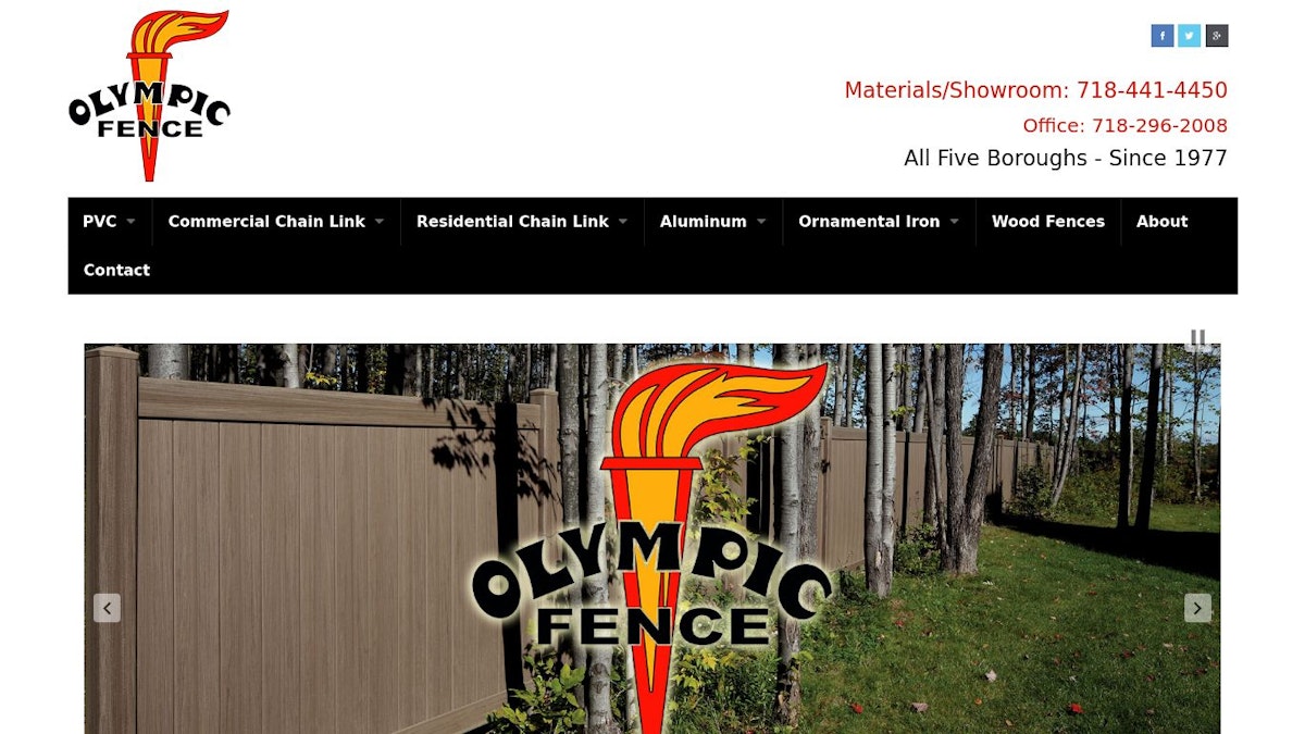 Olympic Fence fence company website