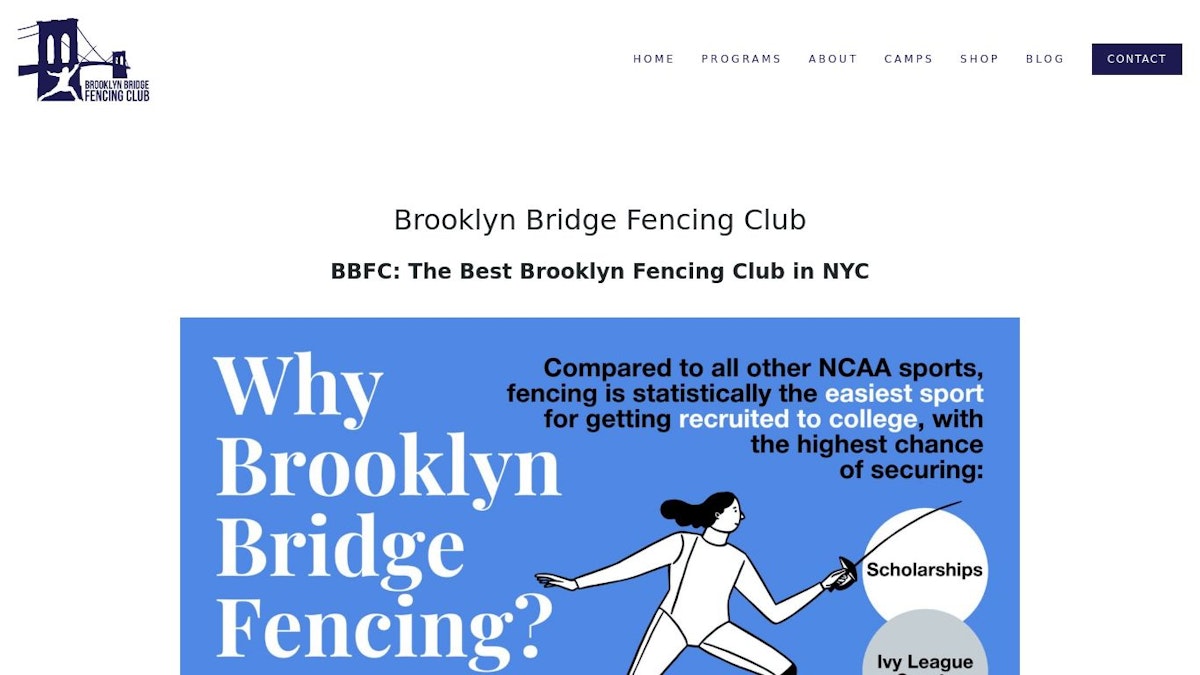 Brooklyn Bridge Fencing Club fence company website