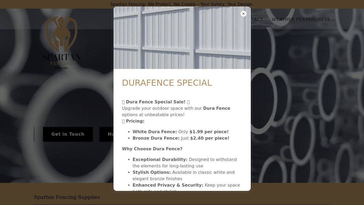 Spartan Fencing fence company website