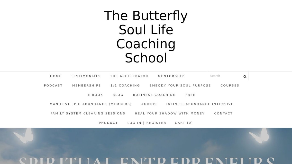 The Butterfly Soul Life Coaching School spiritual coach website