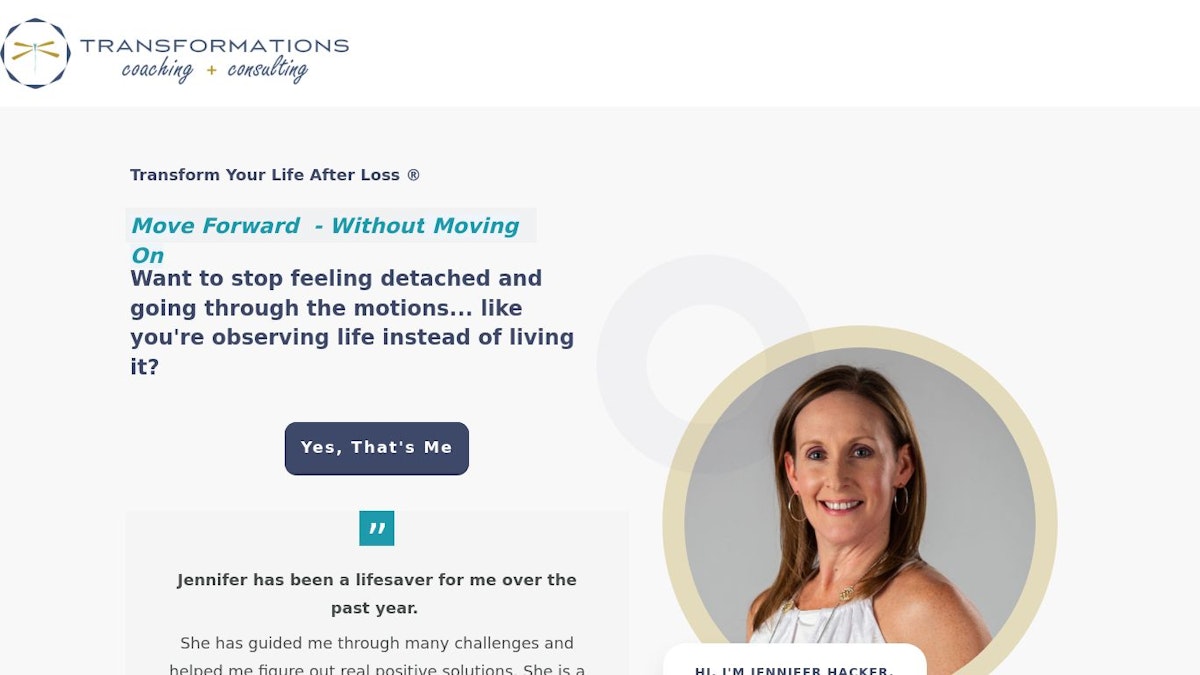 Transformations life coach website