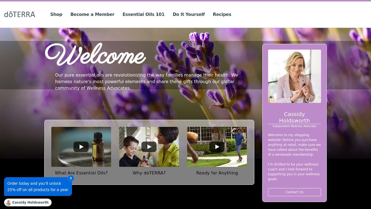 doTERRA wellness coach website