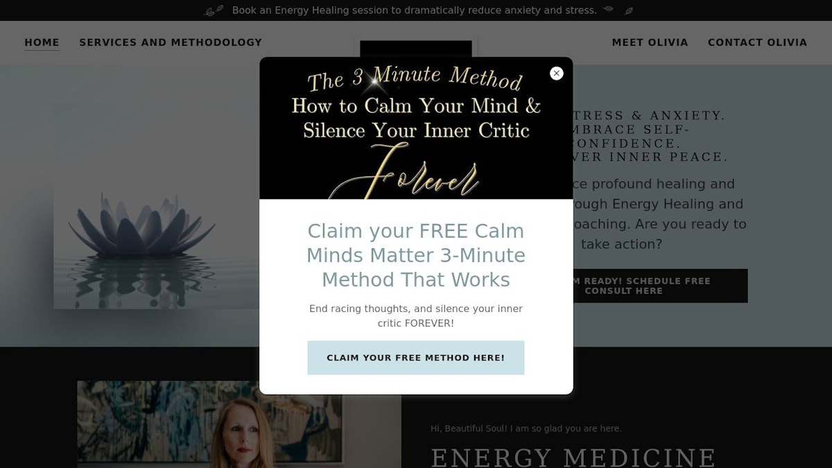 Calm Minds Matter wellness coach website