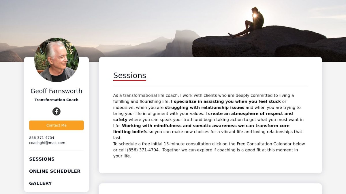 Geoff Farnsworth life coach website