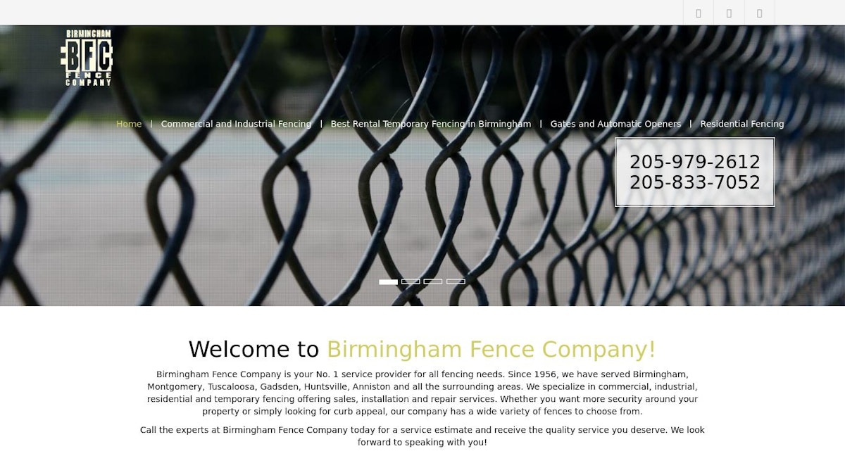 Birmingham Fence Company fence company website