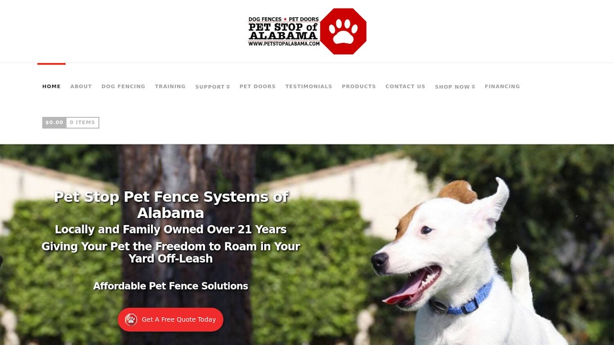 Pet Stop fence company website