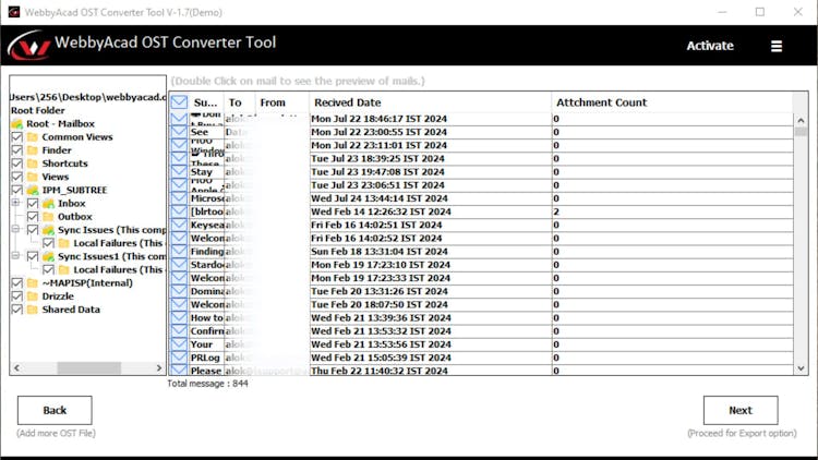 WebbyAcad OST to PST Converter Software Online Download