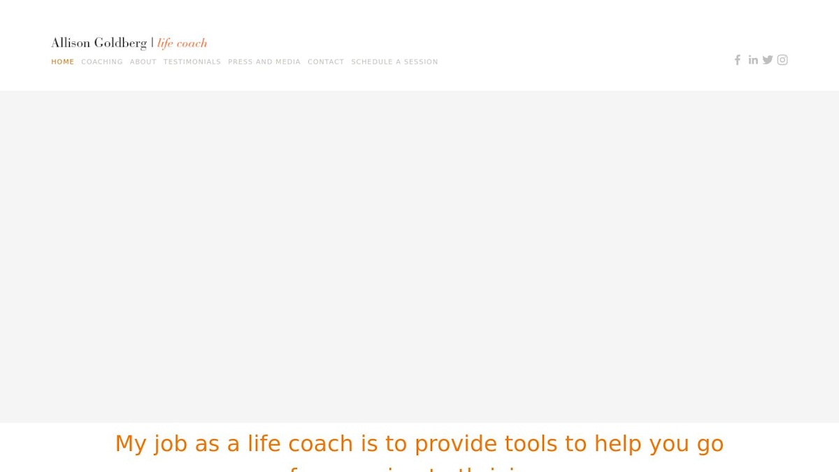 Allison Goldberg life coach website
