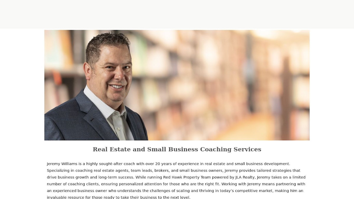 Red Hawk Coaching business coach website