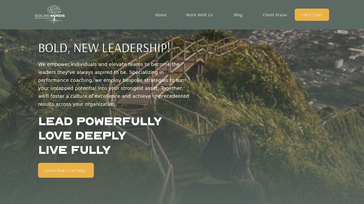 Scaling Minds performance coach website