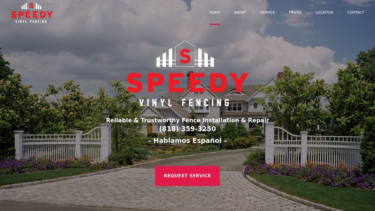 Speedy Vinyl Fencing fence company website