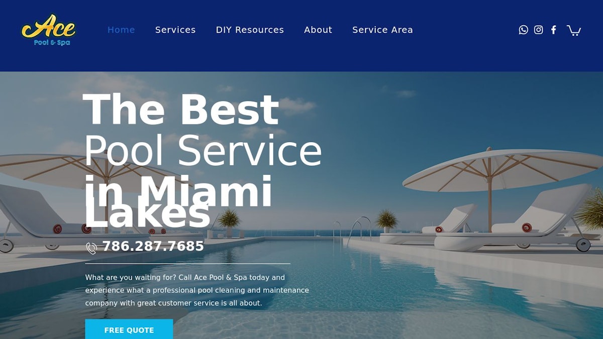 official website image of the pool company Ace Pools & Spa