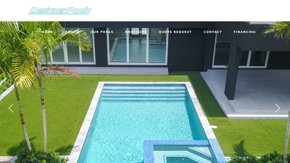 official website image of the pool company Designer Pools