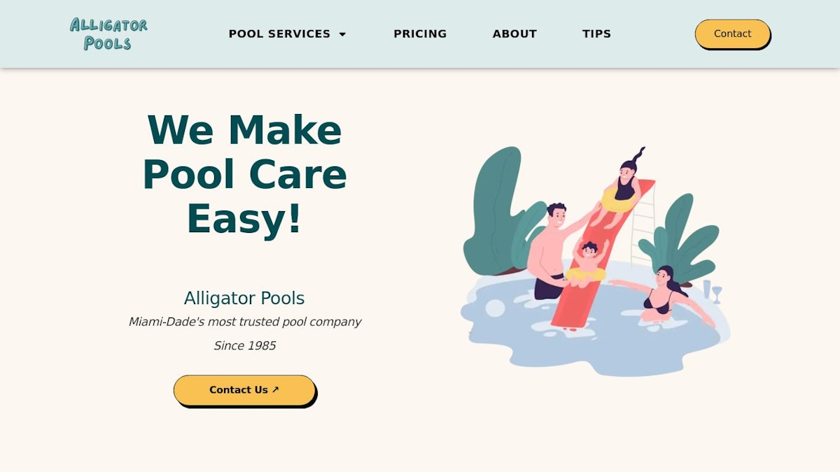 official website image of the pool company Alligator Pools