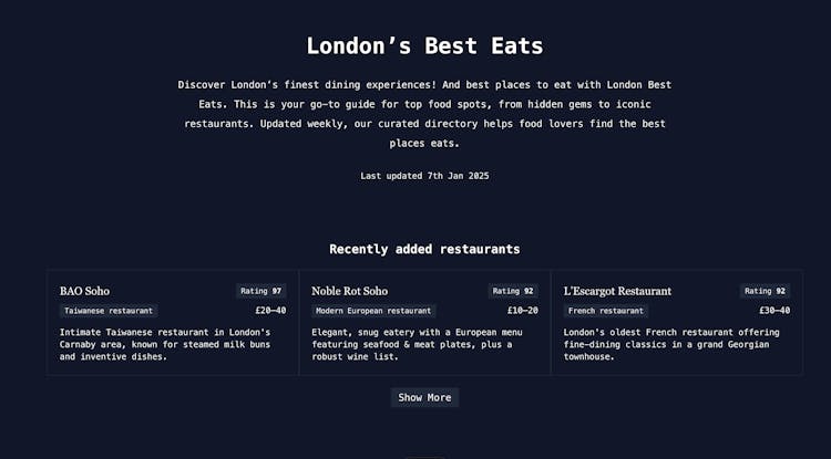 London Best Eats