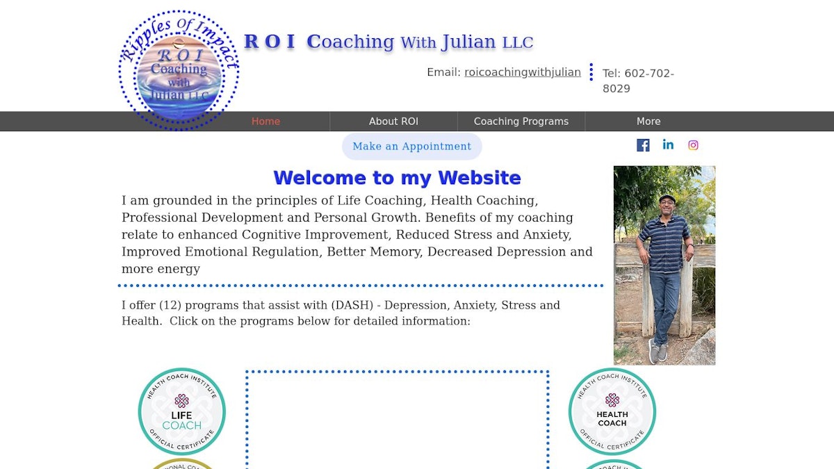 ROI Coaching executive coach website