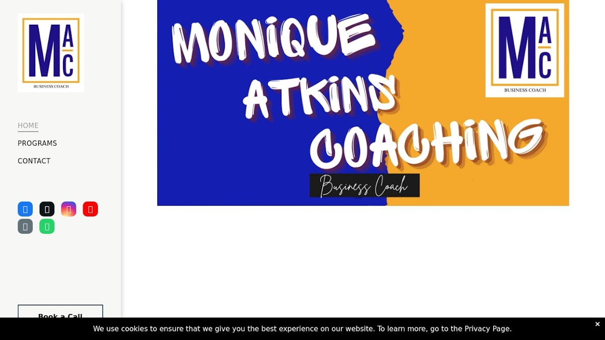Monique Atkins Coaching business coach website